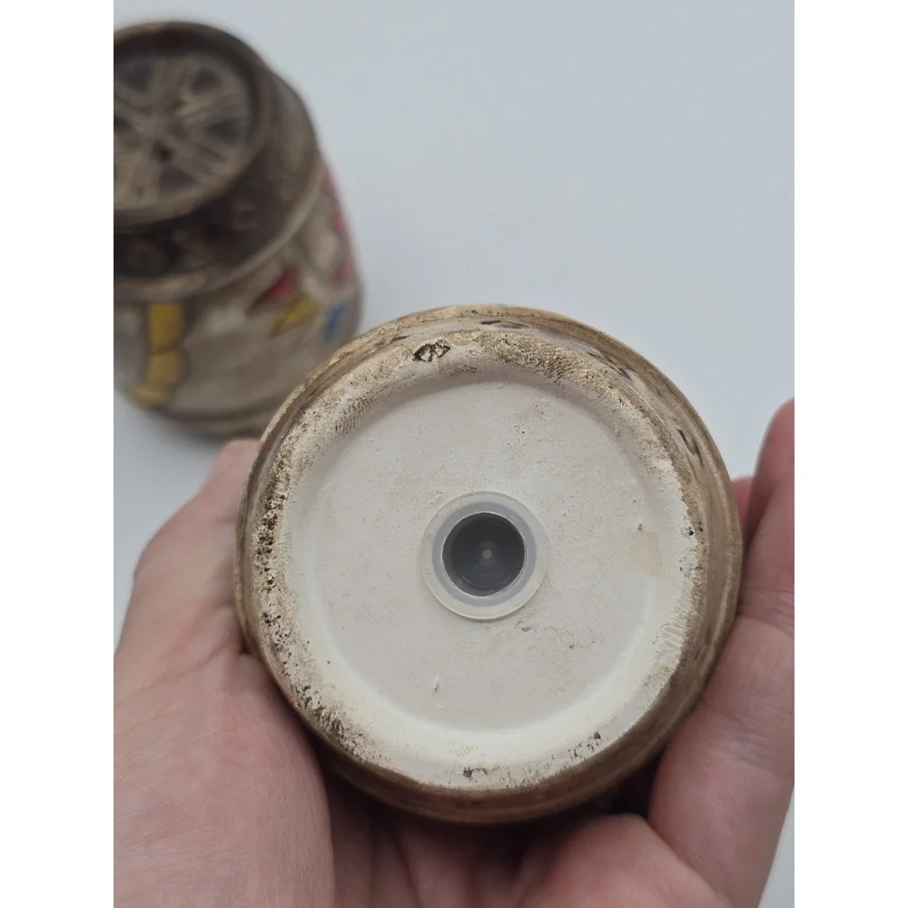 Pair of Vintage MCM Ceramic Salt Pepper Shakers‎ Indian Native American Barrels